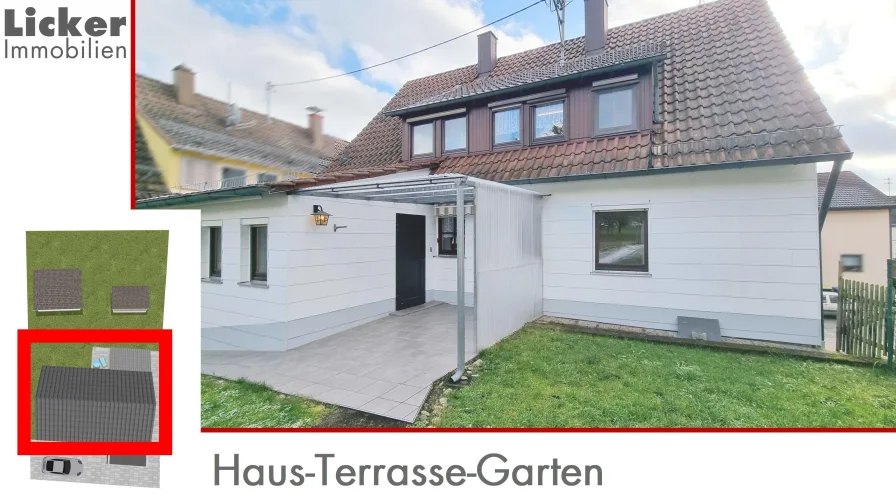 Haus-Terrasse-Garten