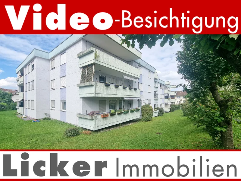 Aussenansicht-Haus-Garten - Wohnung kaufen in Gaildorf - 2,5 Zi.-EG-Wohnung mit Süd-Balkon und Garage