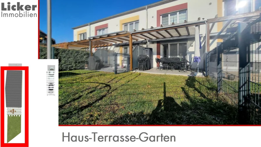 Haus-Terrasse-Garten