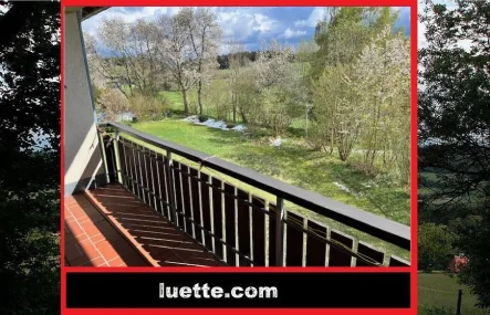 Balkon mit herrlichem Fernblick - Wohnung kaufen in Höchenschwand - 2 ½-Zi-ETW im "Dorf am Himmel" Höchenschwand, ebenerdig vom Eingang zugänglich, vom überdachten Sonnenbalkon talseitig 3. Stock, Blick ins Grüne, unverbaut, Naturschutzgebiet