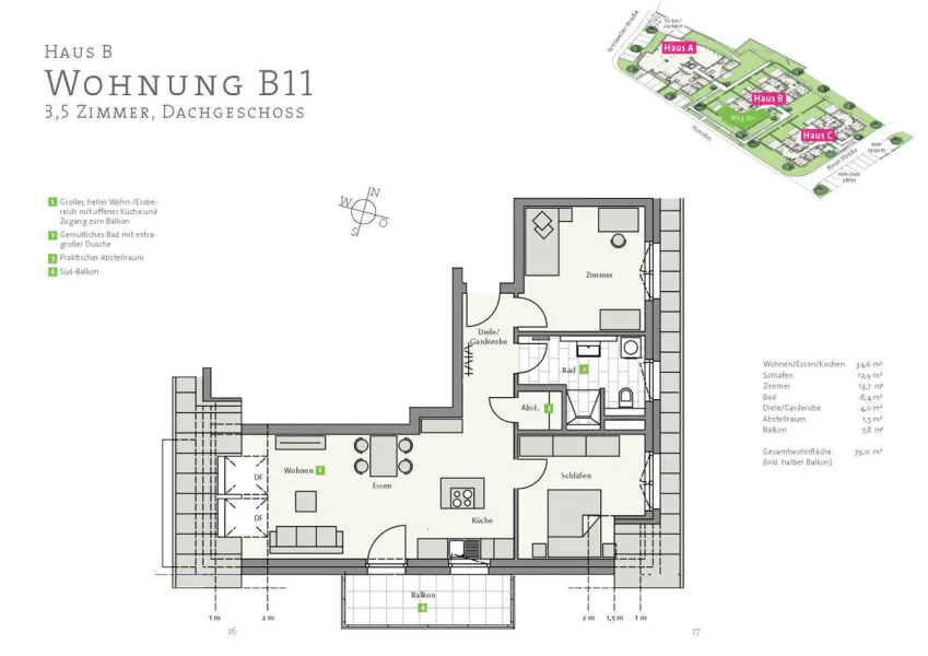 Wohnungsgrundriss - Wohnung kaufen in Villingendorf - Wohnen für Jung und Alt