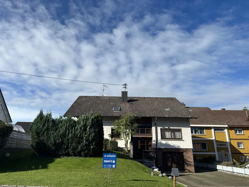 Südansicht - Haus kaufen in Denkingen - Ideal für Handwerker oder HobbyistenWohnhaus mit Nebengebäude/Lagerhalle