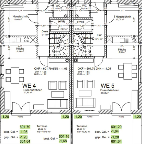 sowie Grundriss EG der DHH