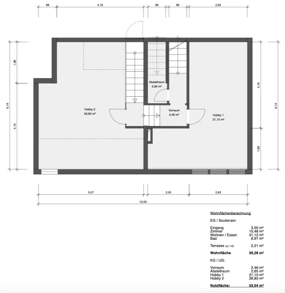 Grundriss untere 2 Ebenen