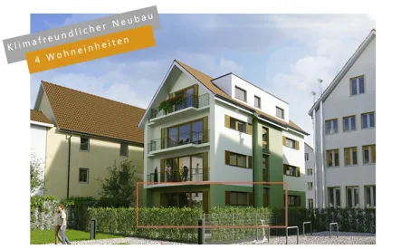 Ansicht SO Whg.EG - Wohnung kaufen in Schwäbisch Gmünd - *** 2-Zi. EG-Neubau-Wohnung. in genialer Stadtlage von GD - 5% AfA für Kapitalanleger***