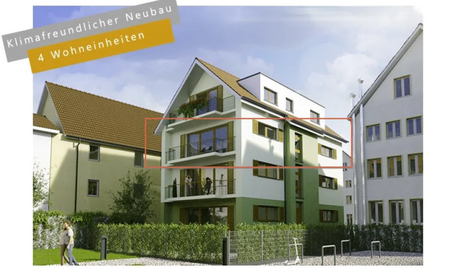 Ansicht SO W3 - Wohnung kaufen in Schwäbisch Gmünd - ***3,5-Zi. Neubau-Wohnung in genialer Stadtlage von GD 5 % AfA für Kapitalanleger ***