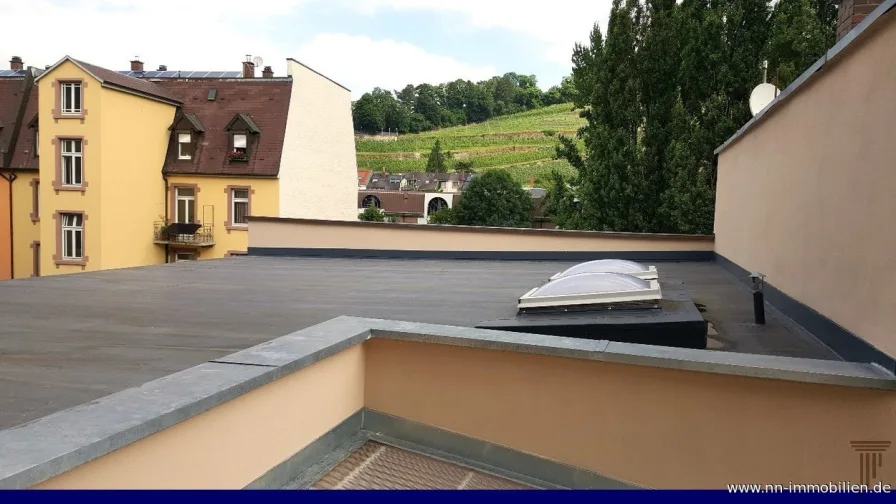 Blick von der Loggia - Schlossbergblick! - Wohnung mieten in Freiburg - ZENTRALE STADTWOHNUNG MIT ALTBAUCHARME - KEINE WG - BITTE NUR ONLINE ANFRAGEN!