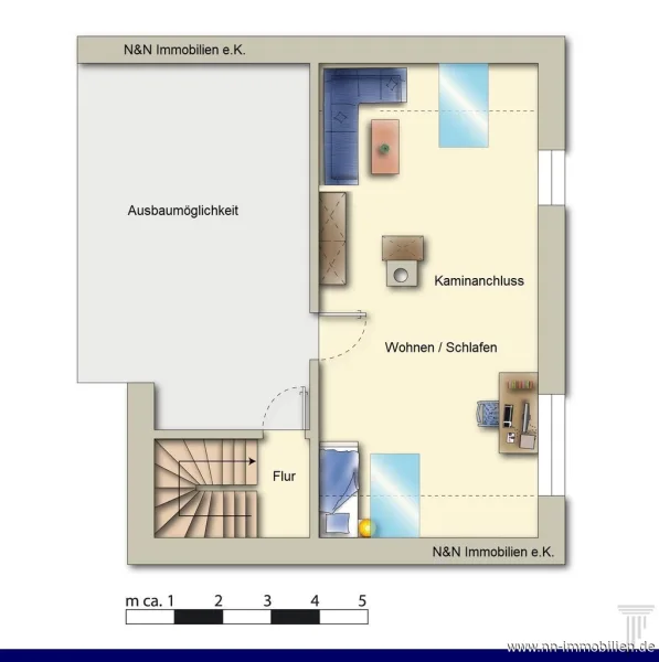 Grundriss - Skizze - visualisiert - DG