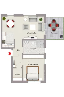 Grundriss Wohnung 2 - Wohnung kaufen in Walzbachtal - Neubauwohnungen in Jöhlingen!