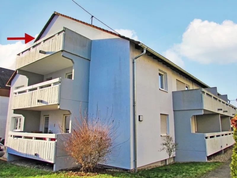 Blick auf die Wohnung - Wohnung kaufen in Bad Schönborn - 2,5-Zimmer-Wohnung in Bad Schönborn, OT Mingolsheim!