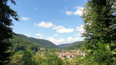 welch eine Sicht - Wohnung kaufen in Bad Wildbad im Schwarzwald / Calmbach - SEHR SCHÖNE WOHNUNG MIT LIFT, 2 BALKONEN UND VIEL GRÜN AUßEN HERUM