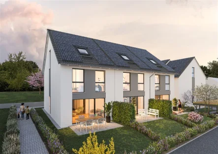 Illustration Gartenseite - Haus kaufen in Gechingen , Kr Calw - Ein bezahlbares Nest mit genug Platz für die ganze Familie!