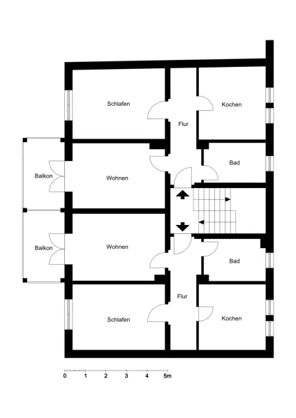 Grundrissskizze 1.+2.Obergeschoß