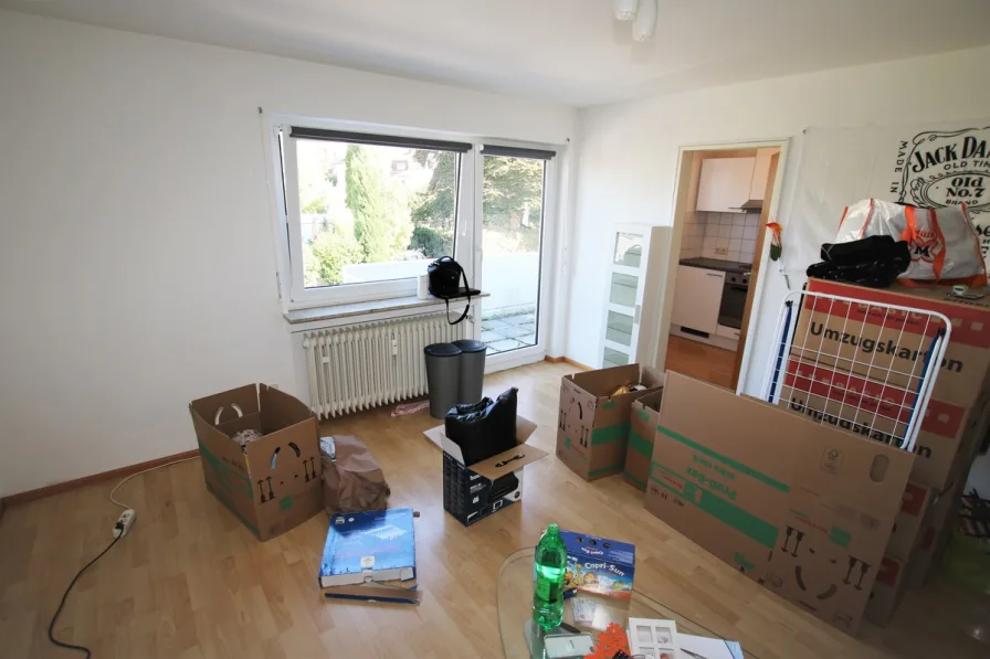 Wohn- Schlafbereich - Wohnung mieten in Neu-Ulm - Singlenest mit Balkon und Einbauküche