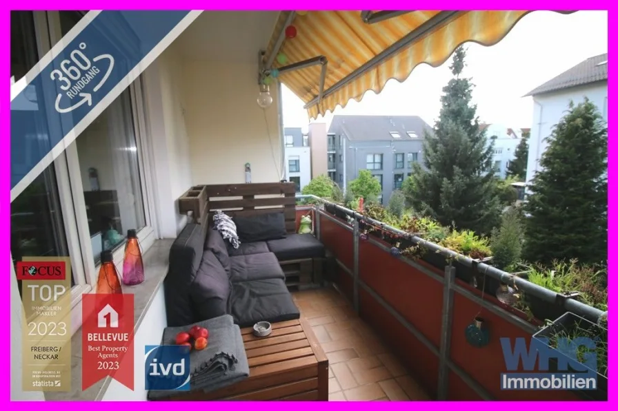 Balkon - Wohnung kaufen in Ludwigsburg - Sofort beziehbar: 3-Zimmer-Wohnung mit schönem Balkon und Pkw-Stellplatz