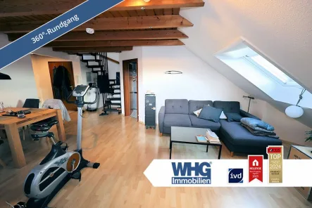 Wohn-und Essbereich - Wohnung kaufen in Ludwigsburg / Pflugfelden - Schöne 2,5-Zimmer-Maisonette-Wohnung mit Tiefgaragenstellplatz