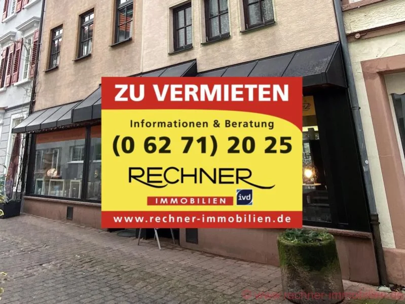 Straßenansicht - Laden/Einzelhandel mieten in Eberbach - ZU VERMIETEN! LADENLOKAL mitten drin im Eberbacher Zentrum ...