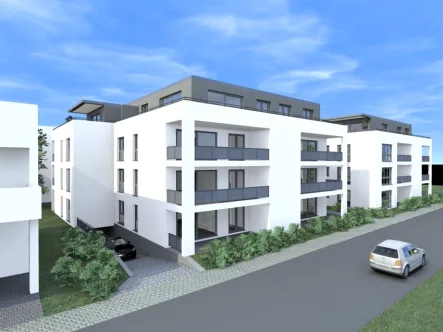 Ansicht Nordwest_Südostseite - Wohnung kaufen in Lörrach - Neubau* Eine Investition für die Zukunft. Großzügige 3-Zimmer Wohnung mit Terrasse und Lift