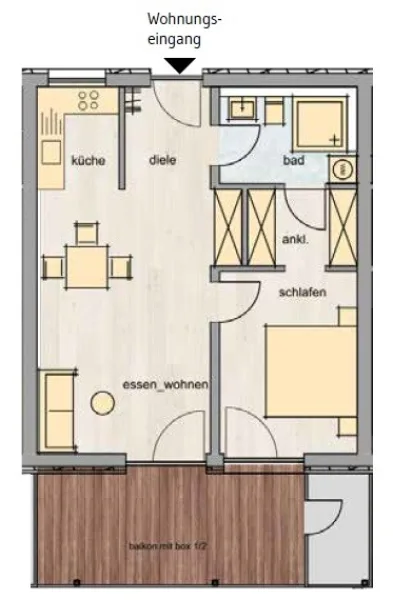 Grundriss Wohnung 2.5