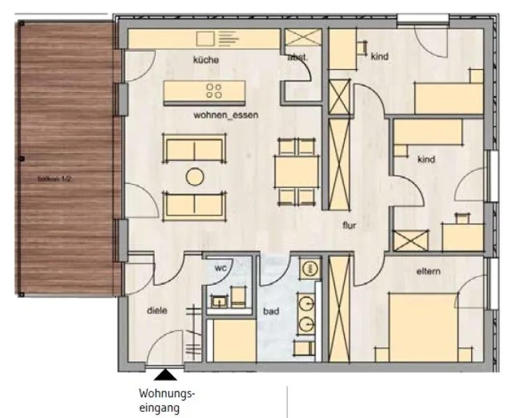 Grundriss Wohnung 2.15