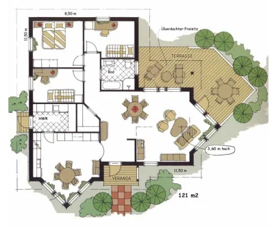 Beispiel Grundriss 1 - Haus kaufen in Bad Oeynhausen / Dehme - Idyllisches Wohnen in Dehme: Grundstück für ein energieeffizientes Schwedenhaus!