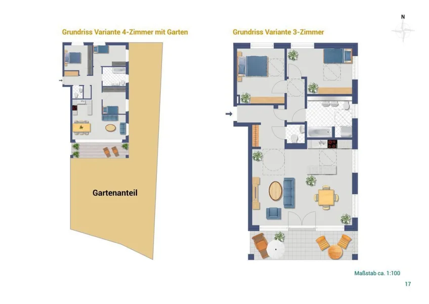 WE-02 Grundriss - Wohnung kaufen in Schorndorf - Traumhafte 3- oder 4-Zimmer-Neubauwohnung mit 184 m² Garten