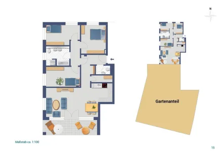 WE-01 Grundriss - Wohnung kaufen in Schorndorf - Traumhafte 4-Zimmer-Neubauwohnung mit 384 m² Gartenanteil