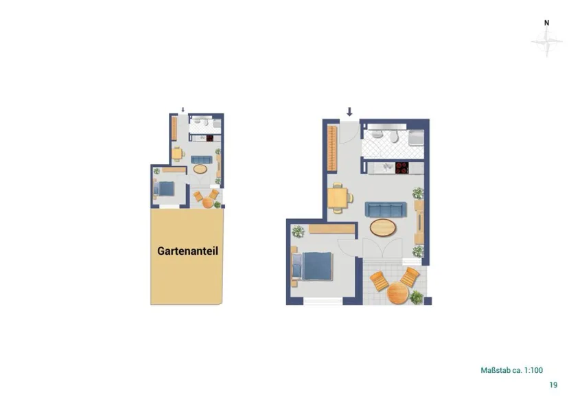 WE-03_Grundriss - Wohnung kaufen in Schorndorf - Exklusive 2-Zimmer-Neubauwohnung mit Garten