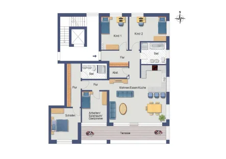 WE-02-u-03_Grundriss_neu2 - Wohnung kaufen in Schorndorf - Exklusive 5-Zimmer-Neubauwohnung mit ca. 250 m² Garten