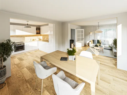 Wohn-/Essbereich - Wohnung kaufen in Hagen - Erdgeschosswohnung mit Potenzial in Hagen-Emst