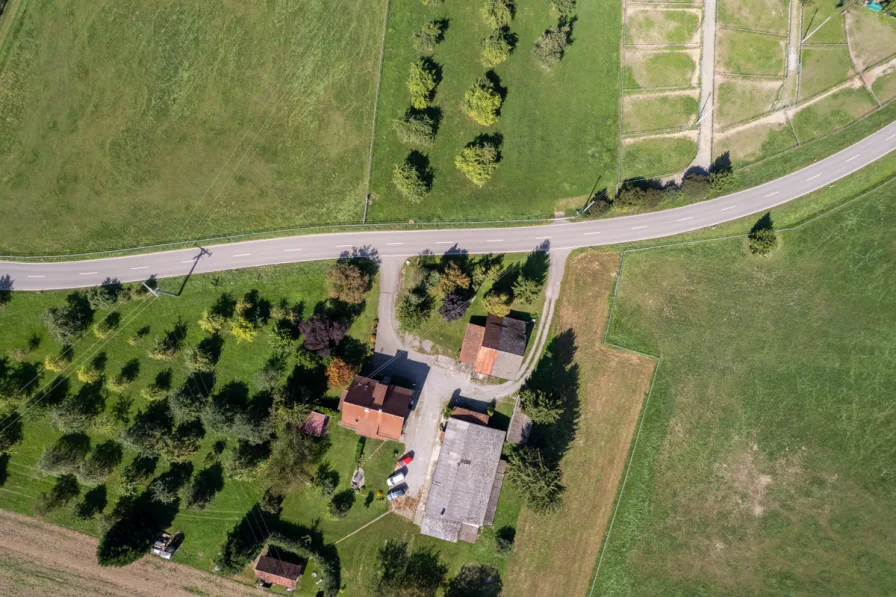 Luftaufnahme - Grundstück kaufen in Meckenbeuren - Baugrundstück für Einfamilienhaus/ Bungalow zwischen Ravensburg und Meckenbeuren
