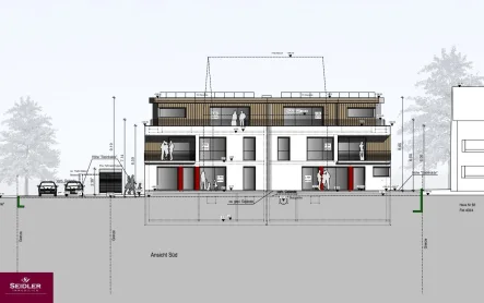 Ansicht Süd - Grundstück kaufen in Freiburg im Breisgau - Grund zum bauen.