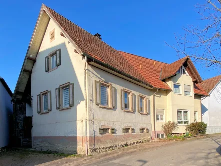 Ansicht - Haus kaufen in Eichstetten - Zwei Wohnhäuser mit Scheune und Ausbaureserve in Eichstetten, vielseitig nutzbar, Autowerkstatt