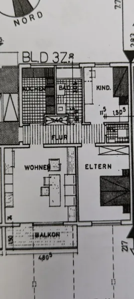 Grundriss - Wohnung kaufen in Tuttlingen - Handwerker gesucht! - Stuttgarterstraße Renovierungsbedürftige 3-Zimmer-Wohnung im Obergeschoss