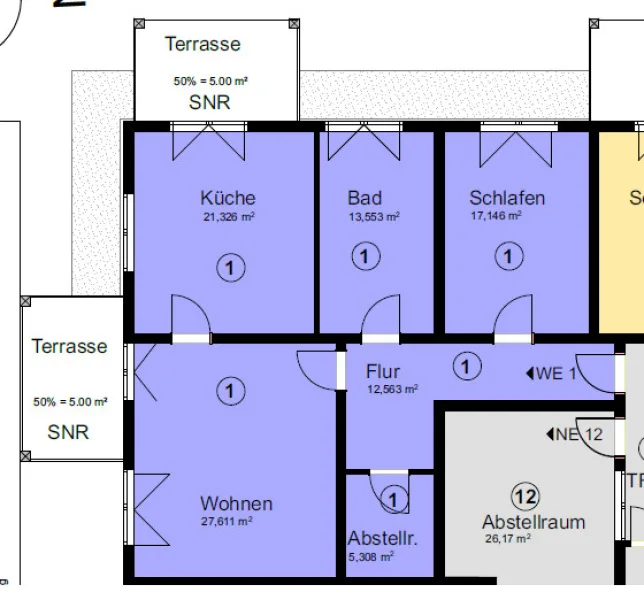 Grundriss Whg. 1.1