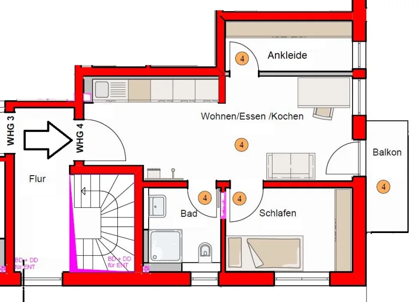 Grundriss - ETW 4