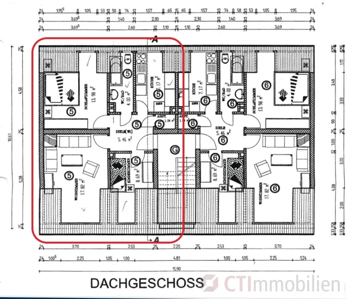 Grundriss DG Wohnung Nr. 5