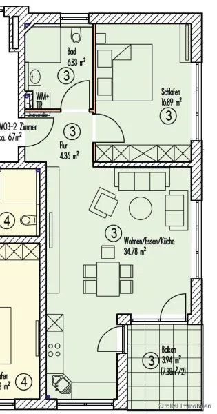 Grundriss Wohnung 3