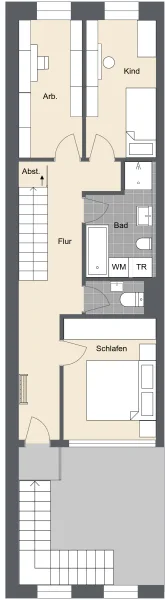 Grundriss OG - Wohnung kaufen in Ulm - Moderne City-Maisonette-Wohnung mit Terrasse