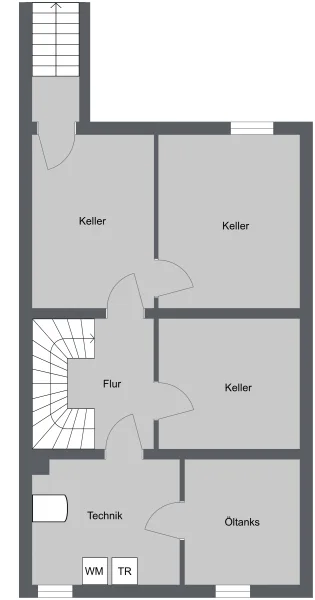 Grundriss Untergeschoss - Haus kaufen in Neu-Ulm - - Gepflegtes RMH mit viel Platz für die Familie -