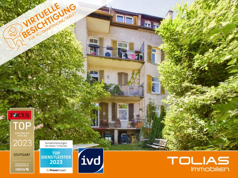 Titelbild - Wohnung kaufen in Stuttgart / Bad Cannstatt - Das Glück wohnt ganz oben! 3-Zimmer-Wohnung zentral in Bad Cannstatt