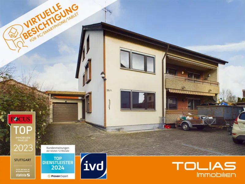 Titelbild - Haus kaufen in Markgröningen - Leerstehendes Zweifamilienhaus mit viel Potenzial in idyllischer Lage von Unterriexingen/Markgröningen