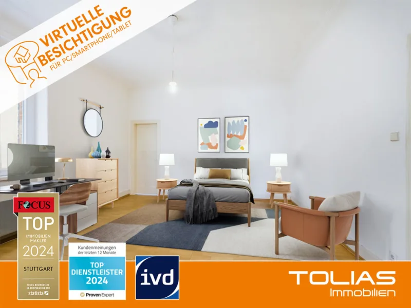 Titelbild - Wohnung kaufen in Stuttgart - Milaneo-Nähe und Altbaucharme vereint: 3-Zimmer-Wohnung mit Balkon und vielseitigem Raumkonzept!