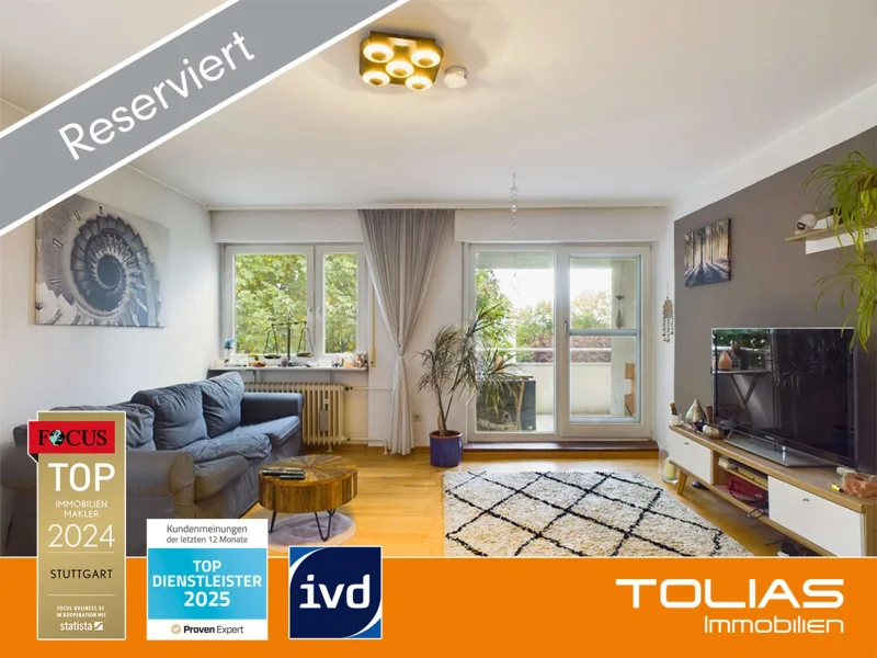 Titelbild_V2_reserviert - Wohnung kaufen in Fellbach - Großzügige 3-Zimmer-Wohnung in Fellbach-Schmiden mit Südbalkon und Stellplatz