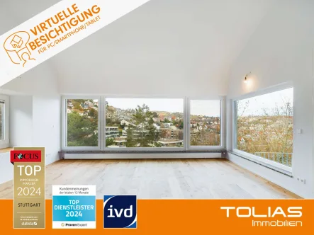 Titelbild_V1 - Wohnung mieten in Stuttgart - Luxuriöses Wohnen im Lehenviertel: Maisonette-Penthouse mit unvergleichlichem Blick über Stuttgart