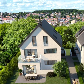 Haus 19 A - unverbindl. Illustration - Haus kaufen in Stuttgart - Verkaufsstart: 4 exklusive Einfamilienhäuser in Villenwohnlage!
