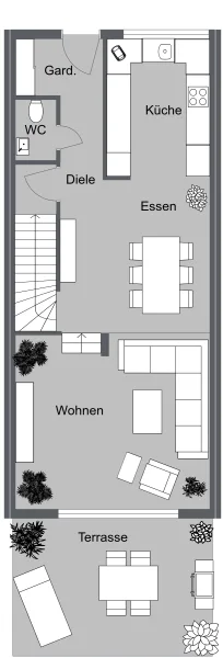 Grundriss EG in 2D