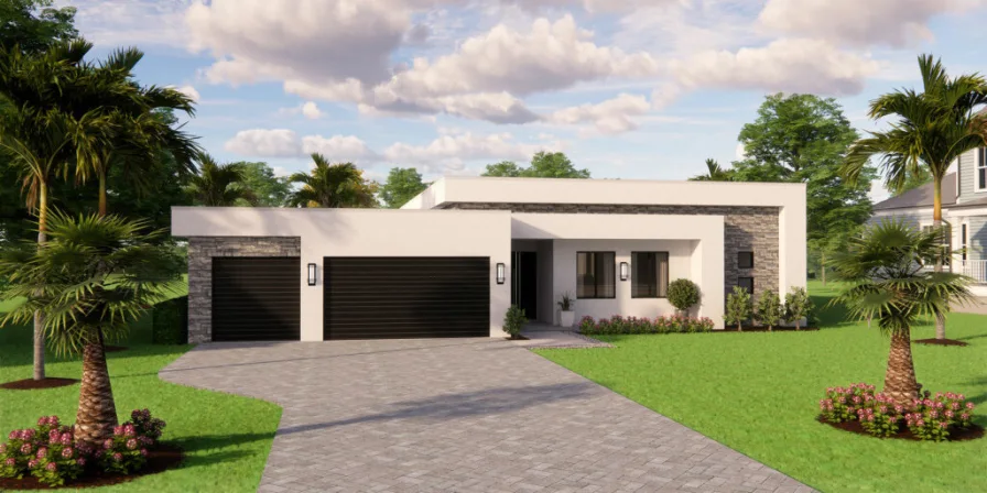 Front-left - Haus kaufen in Cape Coral - Modern-Chic Villa im Herzen von Cape Coral – Neubau