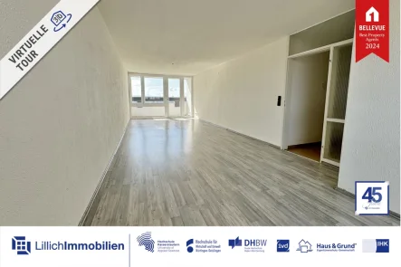  - Wohnung kaufen in Kornwestheim - Ohne Käuferprovision: Maximaler Ausblick, minimale Suche: 3,5-ZW mit TG-Stellplatz im 11. Stock