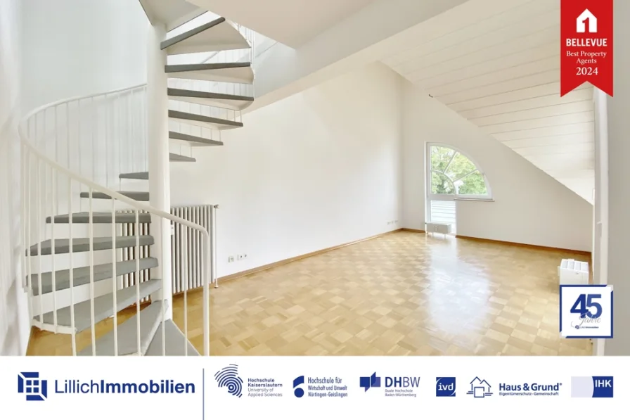  - Wohnung mieten in Kornwestheim - Lichtdurchflutete Maisonettewohnung mit Balkon und Einbauküche in Toplage Kornwestheims!